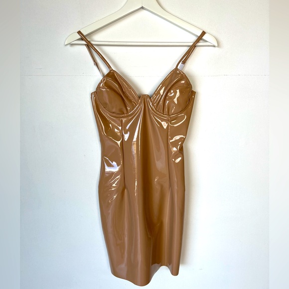 Oh Polly Dresses & Skirts - Nude Latex mini dress